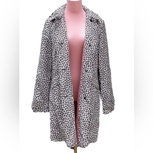 KATE SPADE NWT LEOPARD PRINT 34” TRENCH RAIN COAT JACKET SMALL - Picture 4 of 13